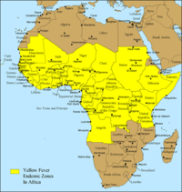 Verbreitung des Gelbfiebers in Afrika 2005.