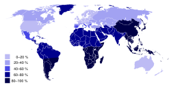 Weltweite Verteilung der LaktoseintoleranzQuelle: Verein für Laktoseintoleranz/Die Zeit