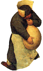 Kind mit Schweinsblase.Ausschnitt aus Pieter Brueghel d. Ä. - Kinderspielbild